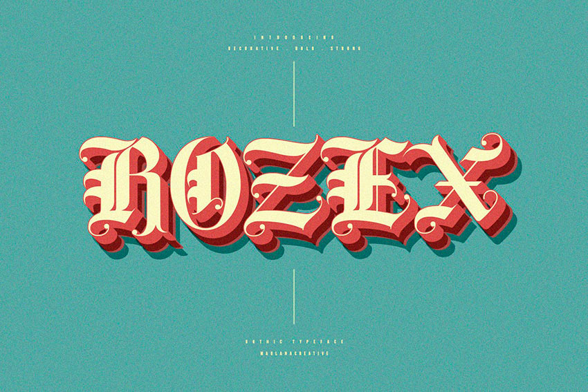 Rozex - Bold Decorative Gothic Font (OTF, TTF, WOFF)